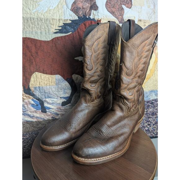 Abilene Mens Western Boots Brown 10 - Picture 2 of 6
